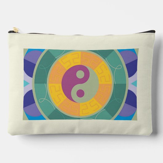 Pochette À Accessoires Motif Yin Yang Coloré (Recto)