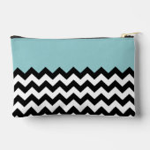 Pochette À Accessoires Motif Zigzag noir et blanc, Chevron, Bleu (Verso)