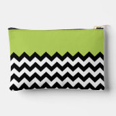 Pochette À Accessoires Motif Zigzag noir et blanc, Chevron, Vert (Verso)