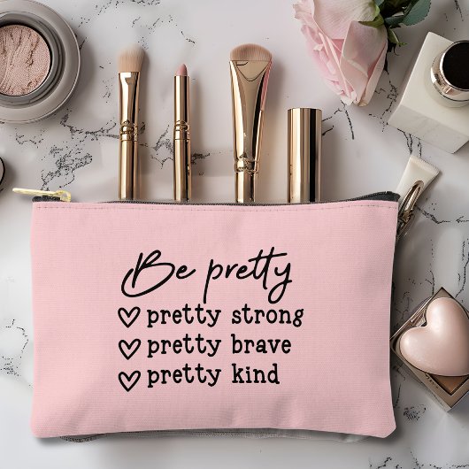 Pochette À Accessoires Motivationnel Dire Panier Accessoire Rose