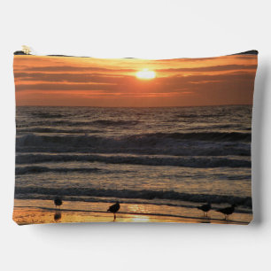 Pochette À Accessoires Mouettes au bord de la mer au coucher du soleil