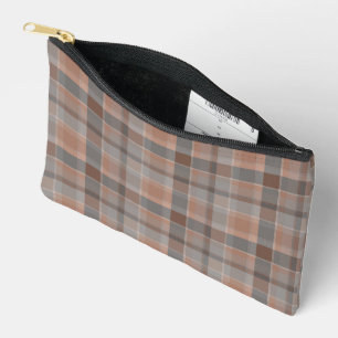 Pochette À Accessoires Mousse au moka et carreaux gris
