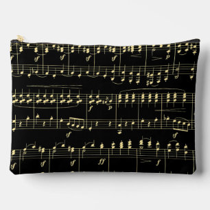 Pochette À Accessoires Musique d'or en noir