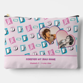 Pochette À Accessoires Musique K-pop hallyu fan noir bleu rose deux photo