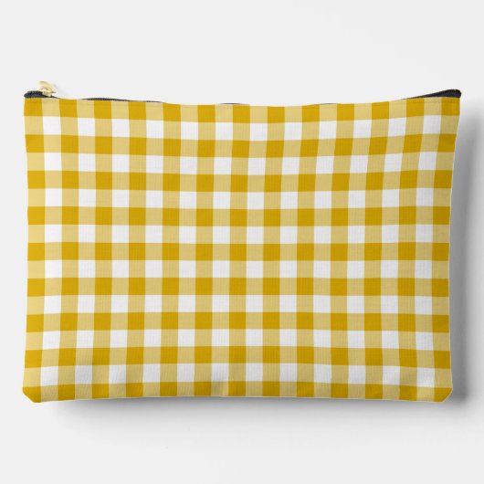 Pochette À Accessoires Mustard Yellow Plaid Gingham Retro Color (Recto)