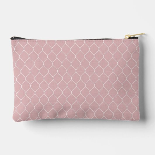Pochette À Accessoires Name || Pale Blush Pink Stylish Trellis Pattern (Verso)