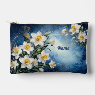 Pochette À Accessoires Narcisse personnalisé, fleur de naissance de décem