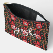 Pochette À Accessoires Native American MMIW Red and Black Makeup Bag (Ouvrir)