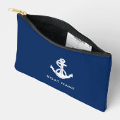 Pochette À Accessoires Nautical Anchor Boat Name Minimalist Custom (Ouvrir)