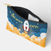 Pochette À Accessoires Navire Spatial Personnalisé avec Nom (Ouvrir)