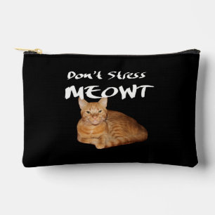 Pochette À Accessoires Ne stress pas Meowt - Orange Chat me stress Out