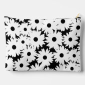 Pochette À Accessoires Négative Space Daisées blanc sur noir (Verso)