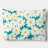 Pochette À Accessoires Négative Space Daisies blanc jaune sur vert (Verso)