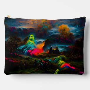 Pochette À Accessoires Neon Ghosts dans un paysage d'Imaginaire hanté