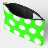 Pochette À Accessoires Neon Green Blanc Grand Pois (Ouvrir)