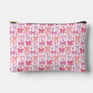 Pochette À Accessoires Nœuds et rayures pastel féminins