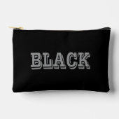 Pochette À Accessoires Noir Avec Texte Gris Sur Couleur Solide Noir (Recto)