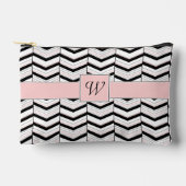 Pochette À Accessoires Noir Blanc et Chevron Blush (Recto)