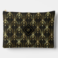 Noir Glittery Gold & Silver Art Déco Motif