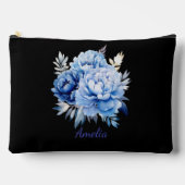 Pochette À Accessoires Noir Simple Et Élégant Avec Fleurs (Recto)