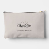 Pochette À Accessoires Nom beige monogramme initiales moderne (Verso)