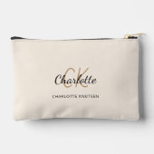 Pochette À Accessoires Nom de crème monogramme initiales moderne (Verso)