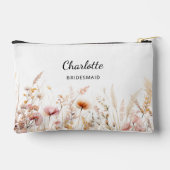 Pochette À Accessoires Nom de la femme de ménage fleur sauvage rose beige (Verso)