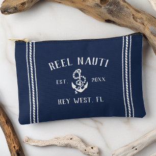 Pochette À Accessoires Nom de l'Ancre de la marine nautique rustique