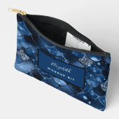 Pochette À Accessoires Nom de l'écaille de sirène bleu marine (Ouvrir)