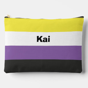 Pochette À Accessoires Nom de l'indicateur de la fierté non binaire ou mo