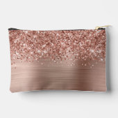 Pochette À Accessoires Nom de script glamour rose doré pailleté (Verso)