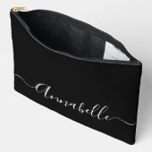 Pochette À Accessoires Nom de script moderne féminin noir (Ouvrir)