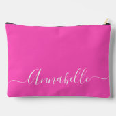 Pochette À Accessoires Nom de script moderne girly rose (Verso)