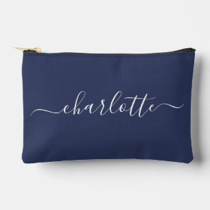 Pochette À Accessoires Nom de script tendance mignon Personnalisé Marine 