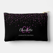 Pochette À Accessoires Nom des initiales du monogramme violet rose noir (Verso)