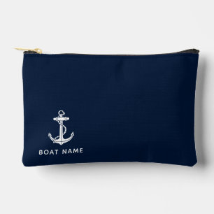 Pochette À Accessoires Nom du bateau bleu marine Nom du bateau de croisiè