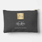 Pochette À Accessoires Nom du logo de l'entreprise gris charbon monogramm (Verso)