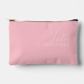 Pochette À Accessoires Nom Écriture Féminine Élégante Rose (Recto)
