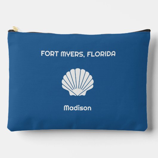 Pochette À Accessoires Nom, emplacement et couleur personnalisés (Recto)