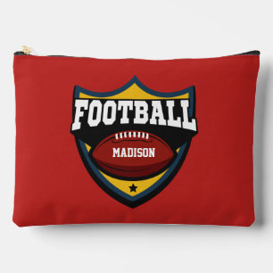 Pochette À Accessoires Nom et couleur personnalisés Football