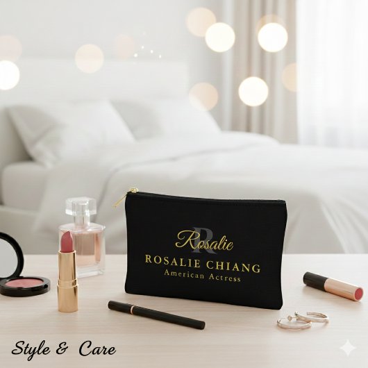 Pochette À Accessoires Nom et titre personnalisés avec monogramme -