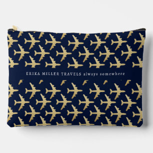 Pochette À Accessoires Nom Faux Gold Avions Travel