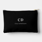 Pochette À Accessoires Nom initial du monogramme noir blanc (Verso)