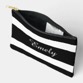 Pochette À Accessoires Nom Moderne Noir Et Blanc (Ouvrir)