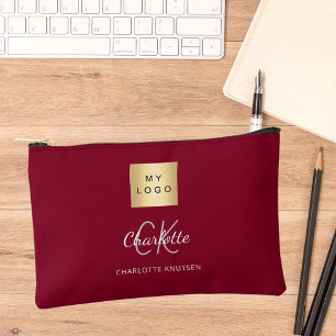 Pochette À Accessoires Nom monogramme du logo de l'entreprise bourguignon