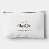 Pochette À Accessoires Nom monogramme initiales blanc noir (Verso)