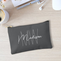 Nom Monogramme moderne Script Grey