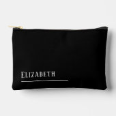 Pochette À Accessoires Nom monogramme personnalisé, noir (Recto)