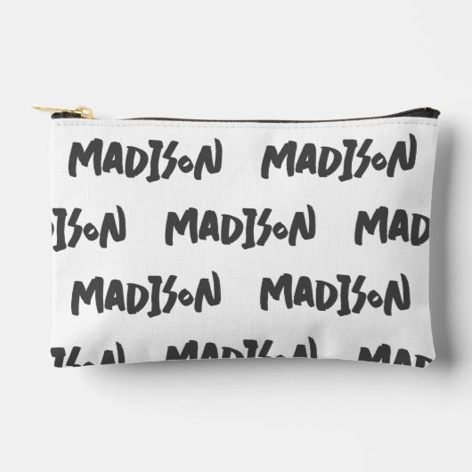 Pochette À Accessoires Nom noir et blanc moderne Print Zipper Pouch (Recto)