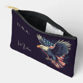 Pochette À Accessoires Nom personnalisé Aigle américaine (Ouvrir)